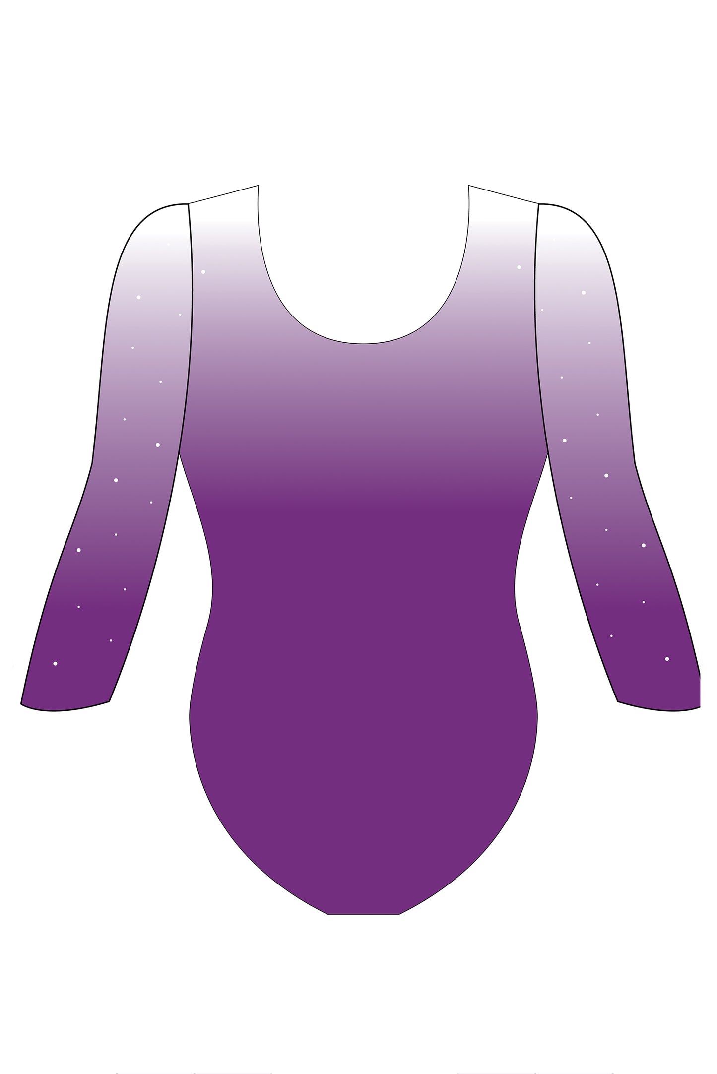 Custom Quick Ship Shimmering Lines Leotard Three Quarter Sleeve