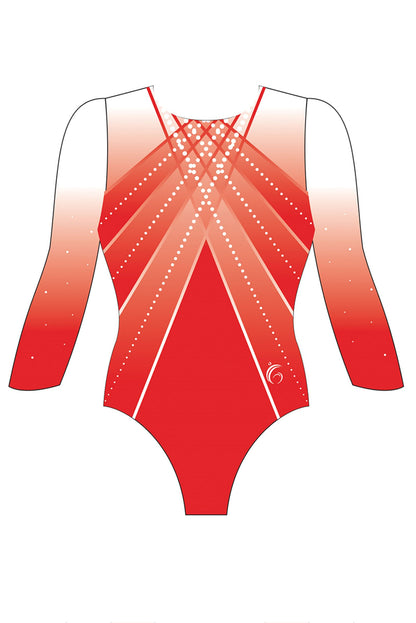 Custom Quick Ship Shimmering Lines Leotard Three Quarter Sleeve