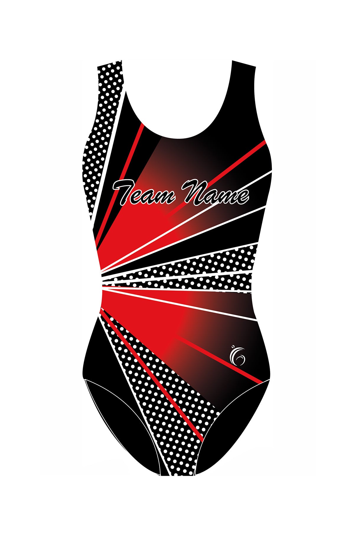 Custom Quick Ship Logo Leotard Stripes and Dots