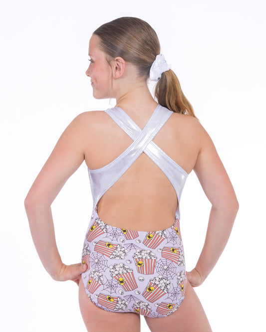 PREORDER Spooky Popcorn Criss Cross Back Leotard