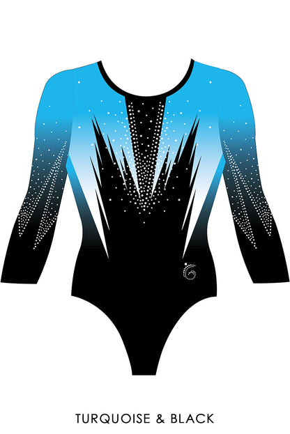 Custom Quick Ship Edgy Leotard in 3/4 or Long Sleeves