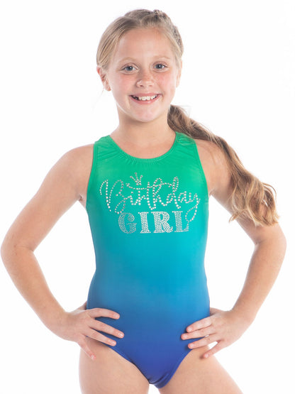 Birthday Girl Ombre Racerback Green Blue