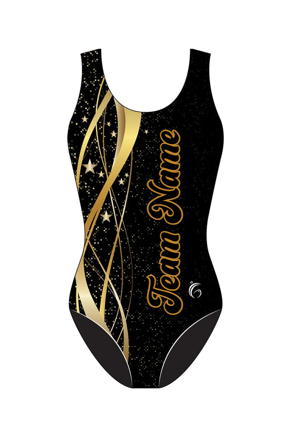 Custom Quick Ship Logo Leotard Stars and Swirl